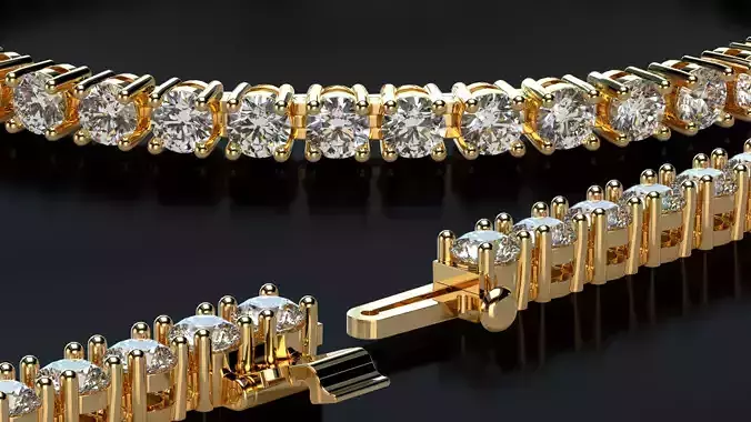 4mm Diamond Tennis Bracelet with Diamond clasp