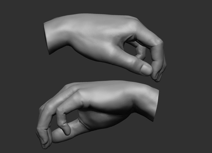 Female hand pose 3 3D print model