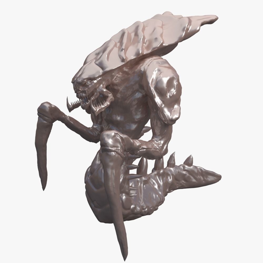 Hydralisk alien creature 3D model_1