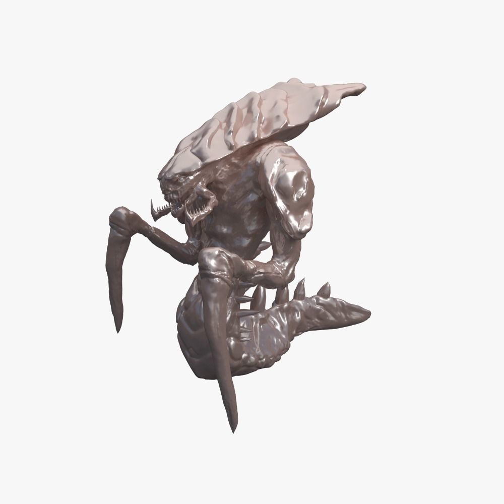 Hydralisk alien creature 3D model_0