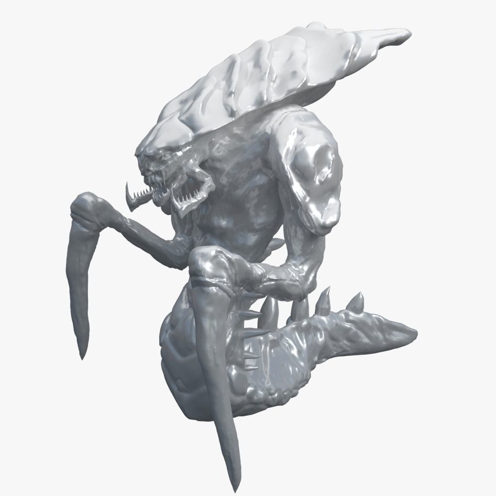 Hydralisk alien creature 3D model_3