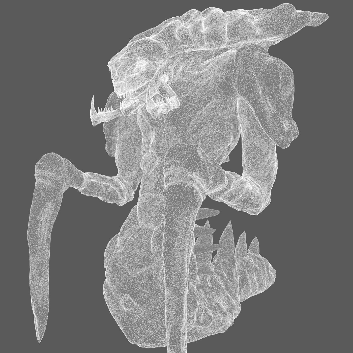 Hydralisk alien creature 3D model_4
