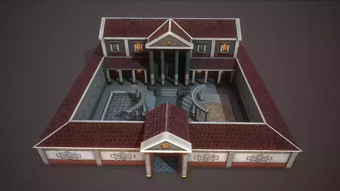 Roman Greek Villa Low-poly 3D model 6