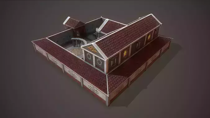 Roman Greek Villa Low-poly 3D model 4