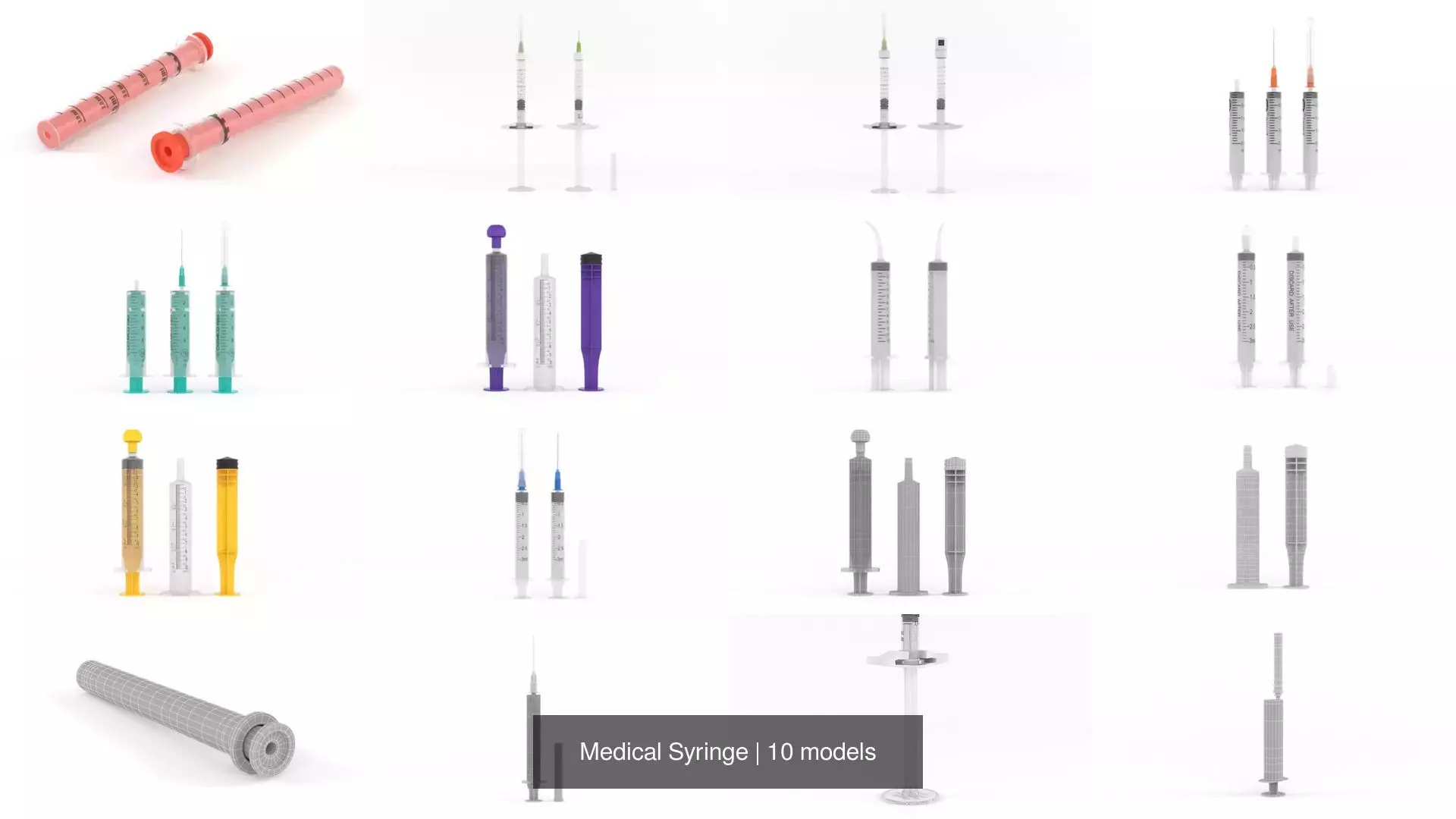 Medical Syringe 3D Model Pack