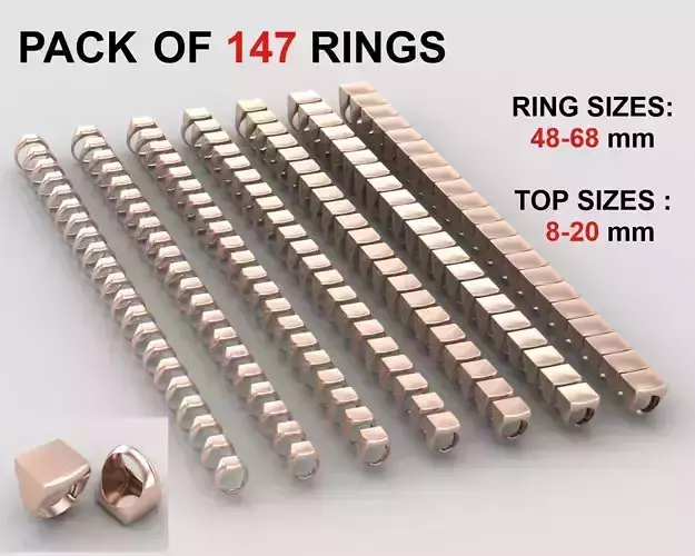 Square Signet Ring  in All sizes 228-MWCG-2 