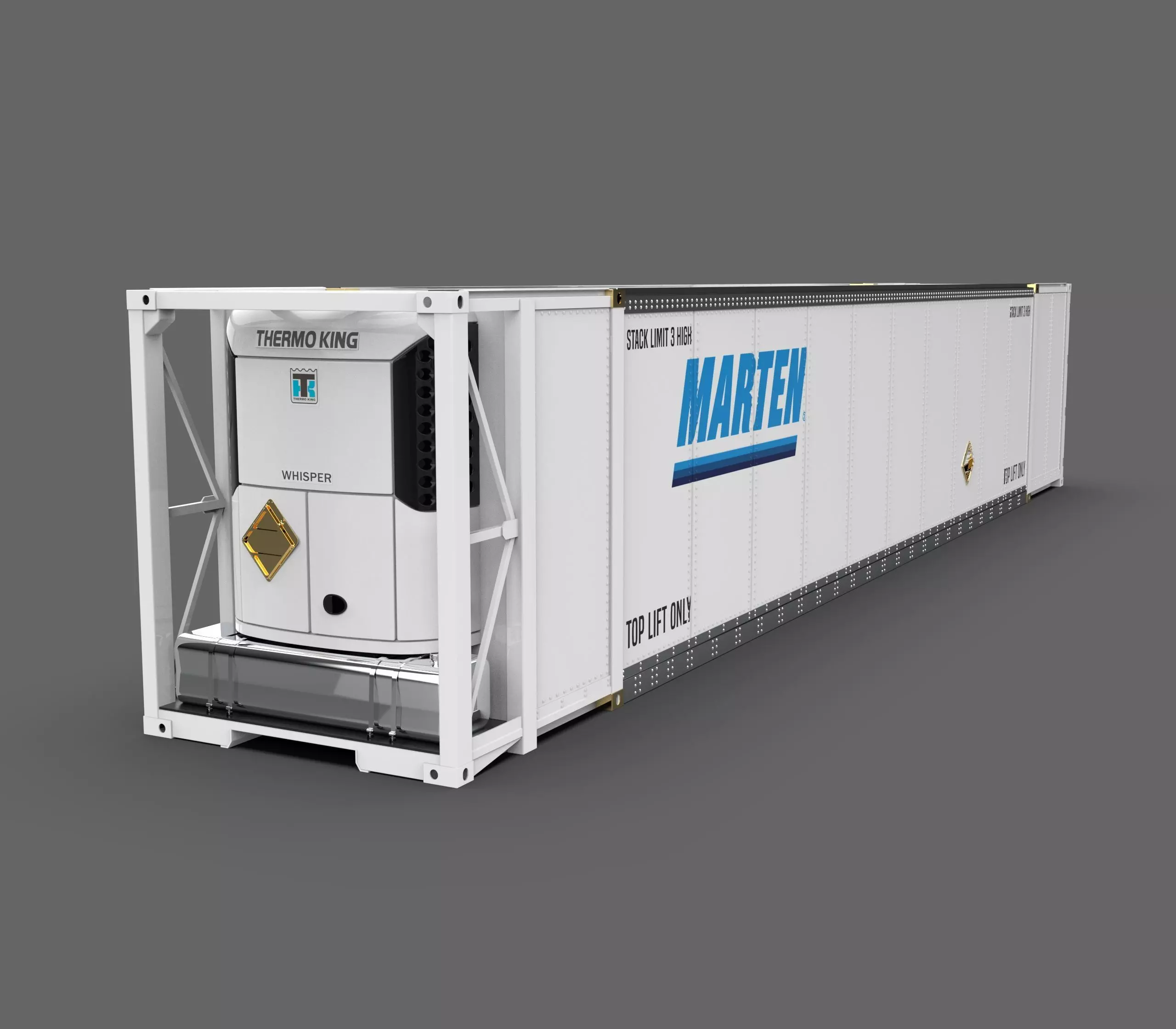 Marten Reefer Container Refrigerated Cargo Container Low-poly 3D model