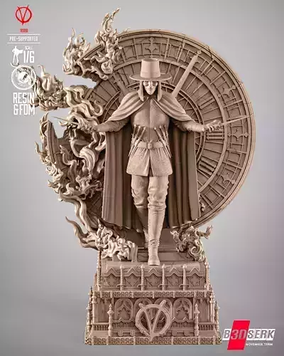 B3DSERK V for Vendetta Sculpture