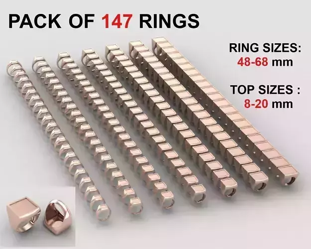 Square enamel Signet Ring  in All sizes 229-MWCG-3