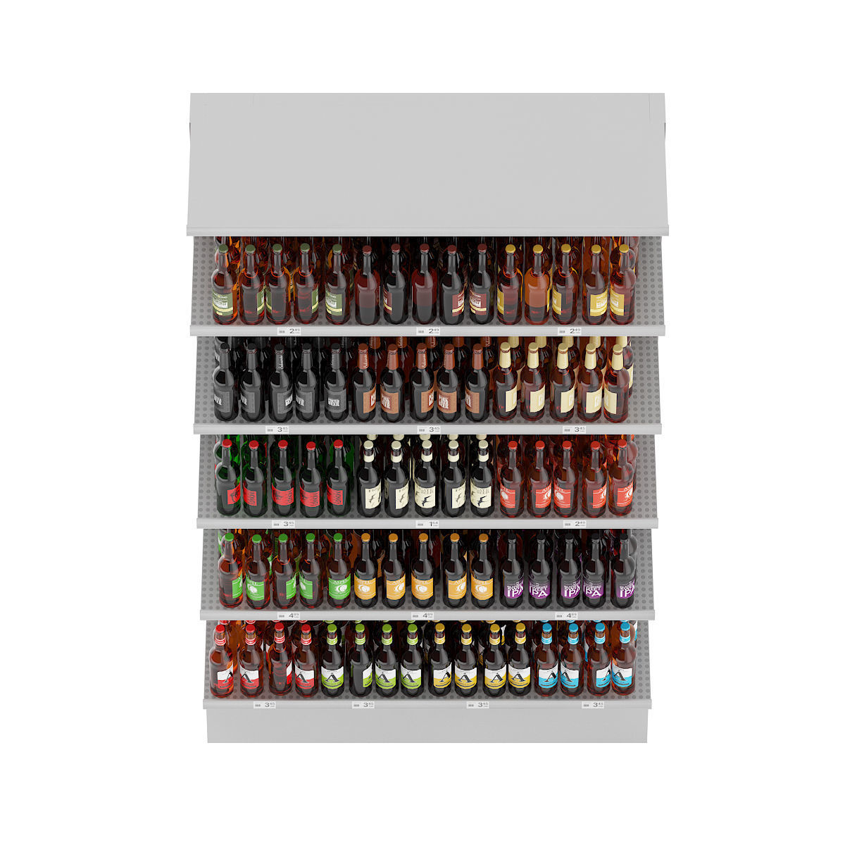 Market Shelf - Bottled Beer 3D model_4