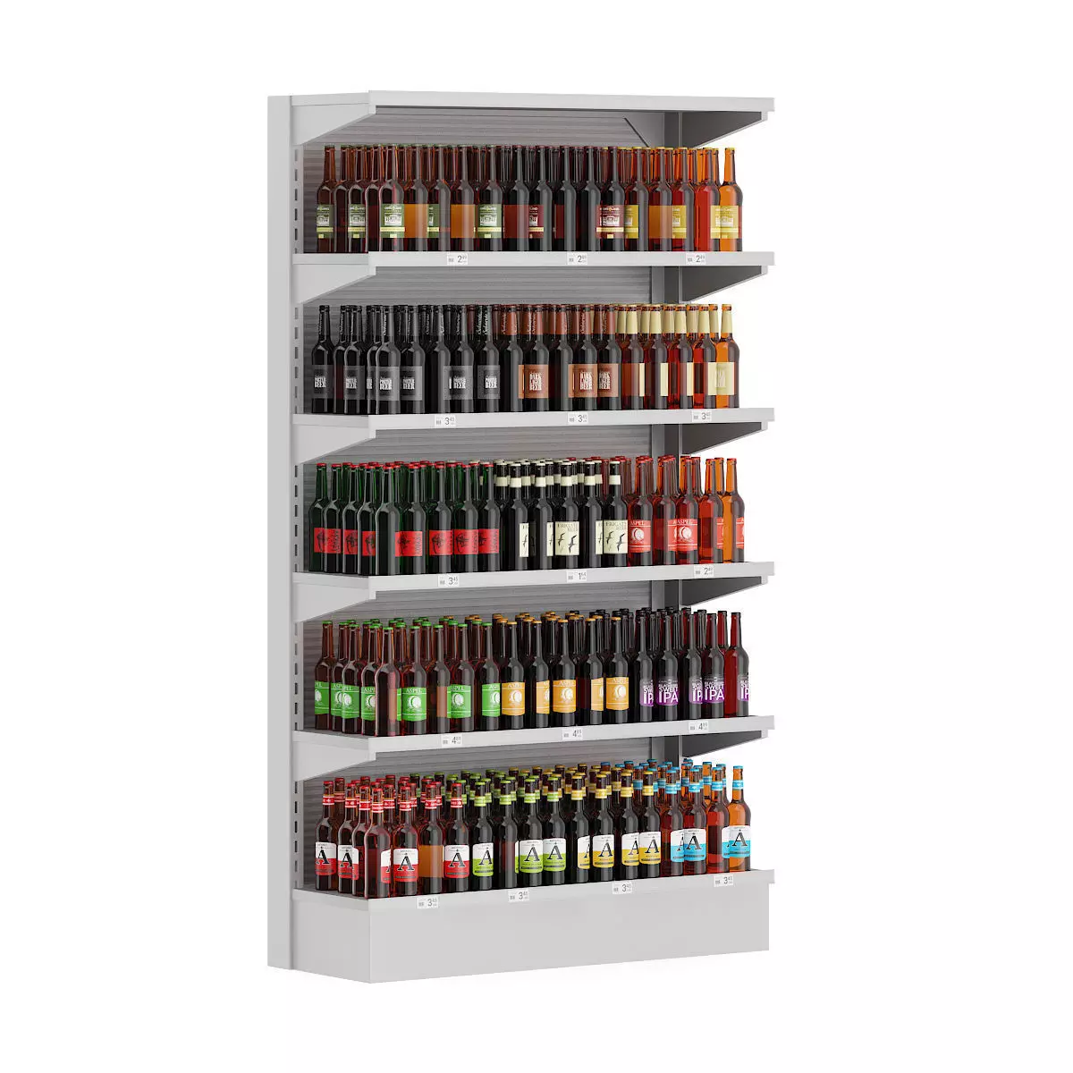 Market Shelf - Bottled Beer 3D model_0
