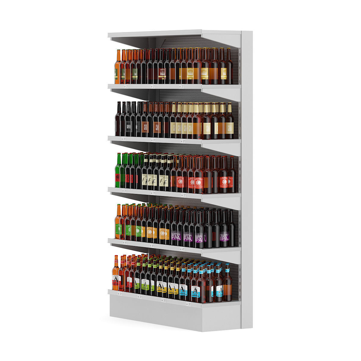 Market Shelf - Bottled Beer 3D model_2