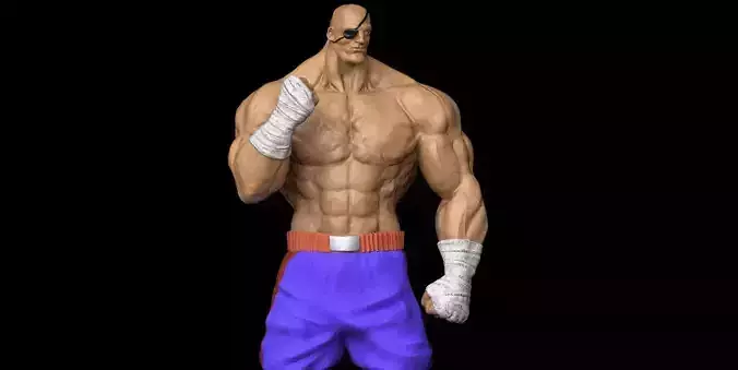Street Fighter 2 Sagat STL