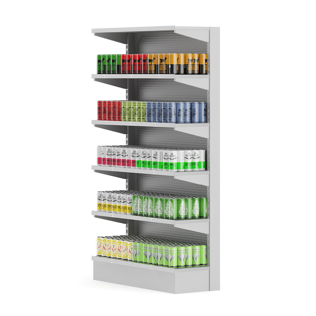 Market Shelf - Canned Beer 3D model_2