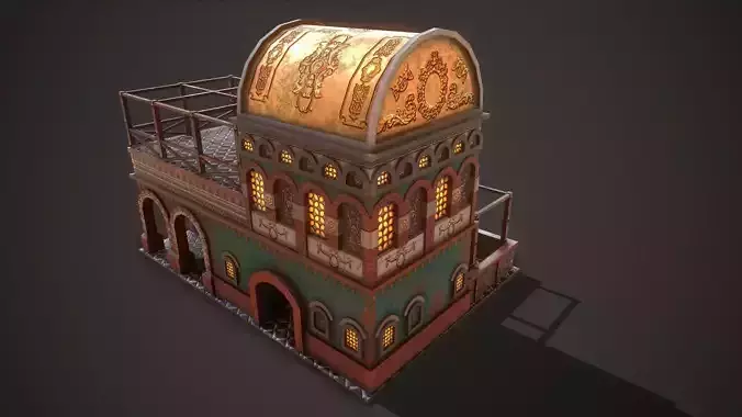 Roman Medieval Tavern Low-poly 3D model 5