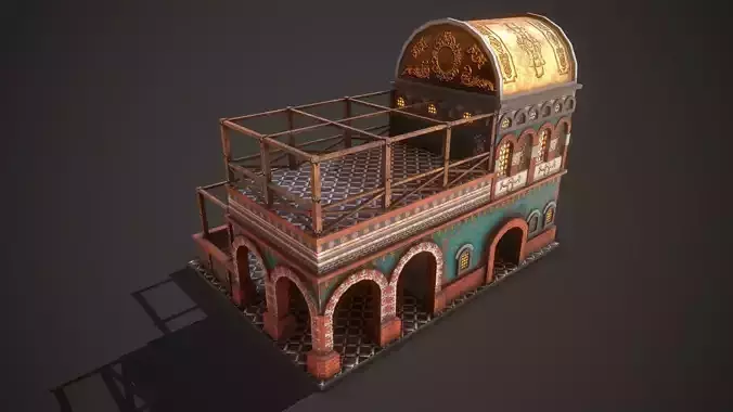 Roman Medieval Tavern Low-poly 3D model 6