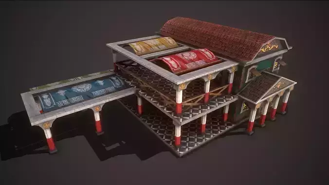 Medieval Roman Tavern Low-poly 3D model