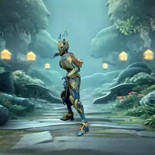 Futuristic Golden Warrior model pack