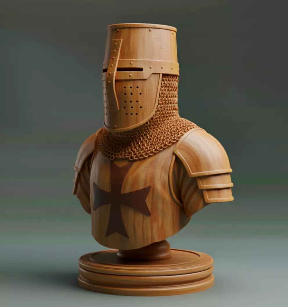 Medieval Crusader Soldier Chess Piece 3D print model