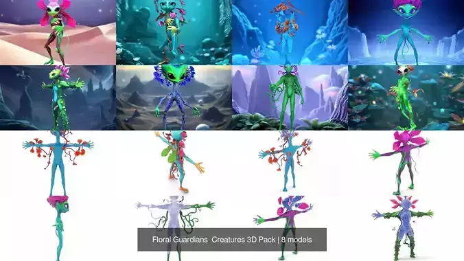 Floral Guardians  Creatures 3D Pack