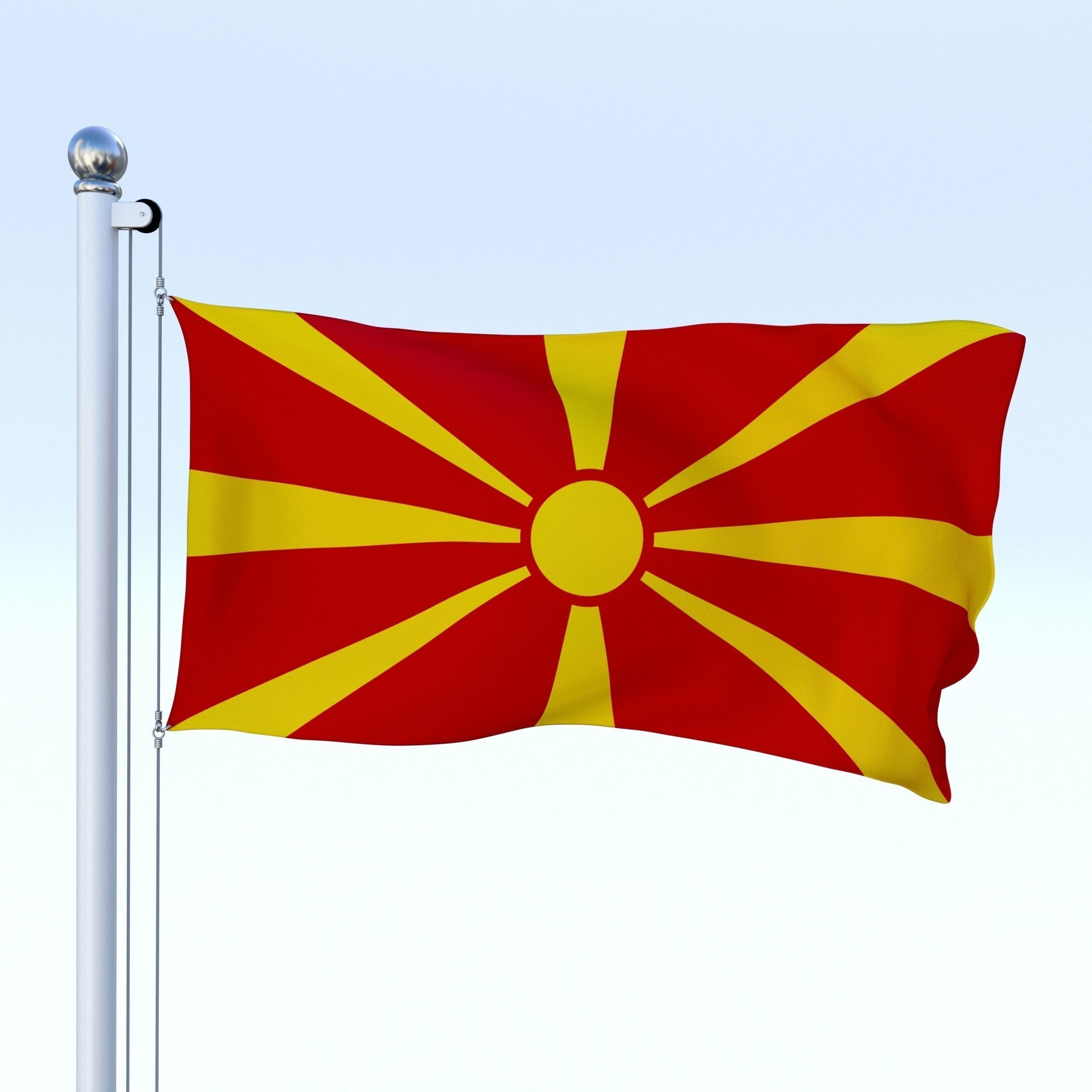 Animated Macedonia Flag Low-poly 3D model_15