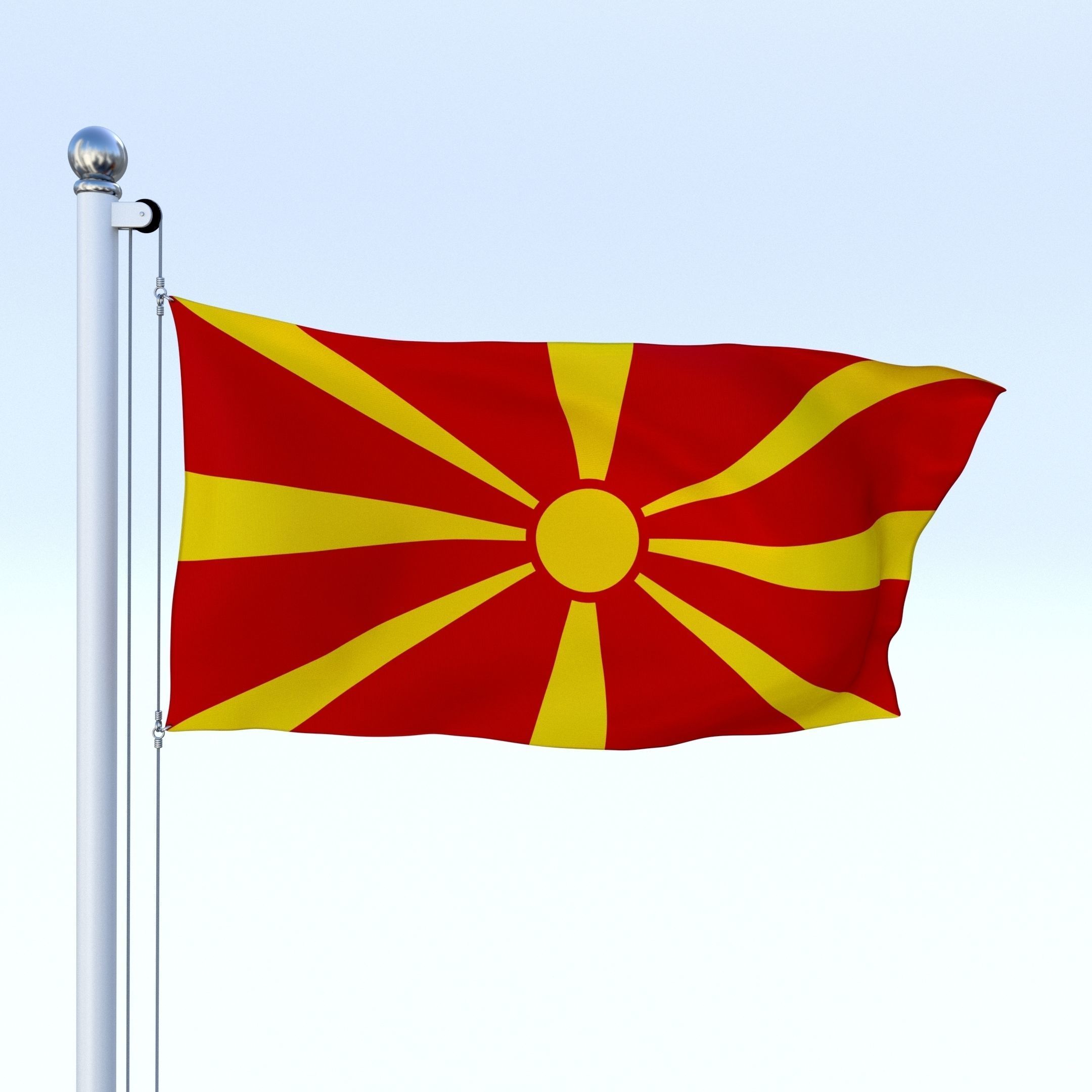 Animated Macedonia Flag Low-poly 3D model_26
