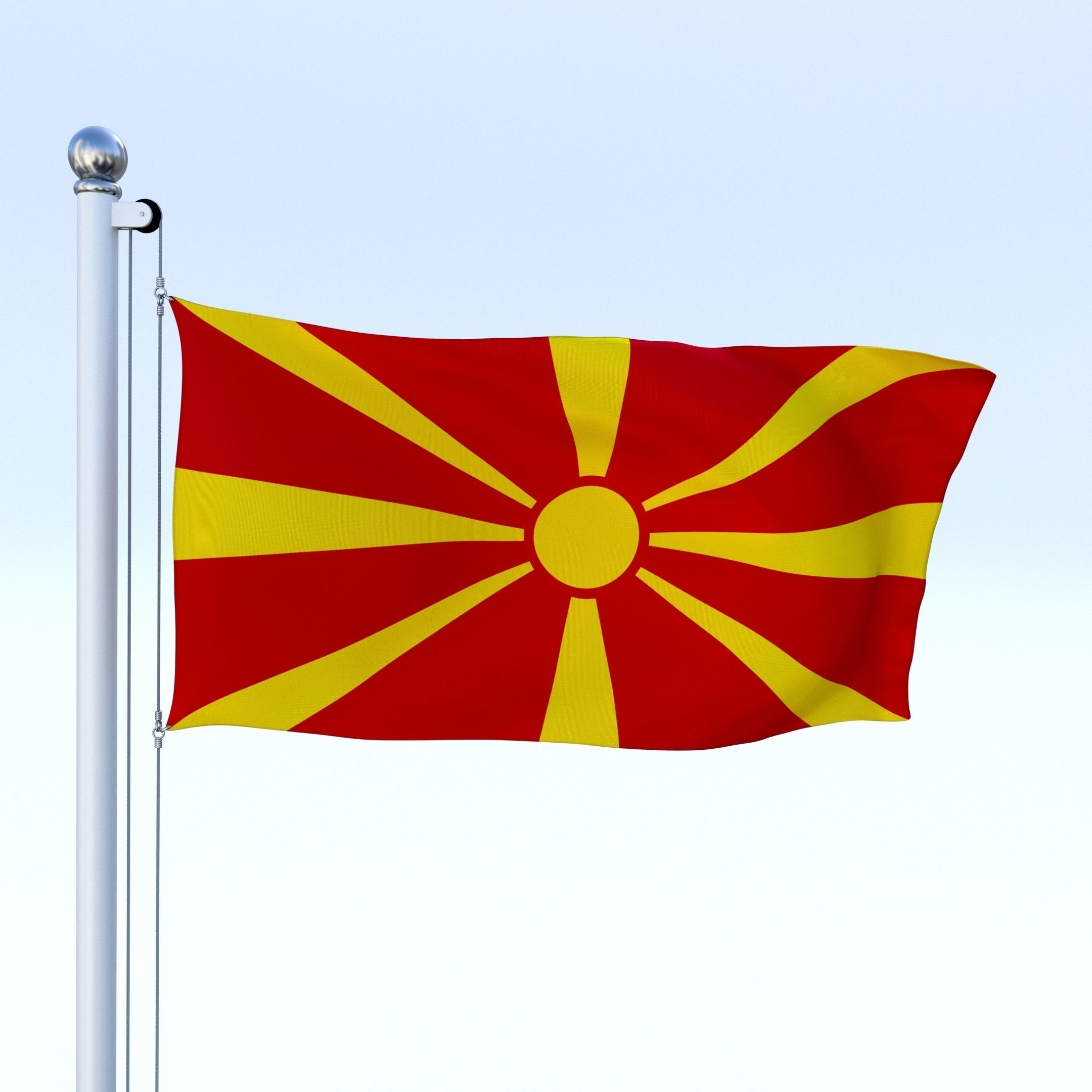 Animated Macedonia Flag Low-poly 3D model_20