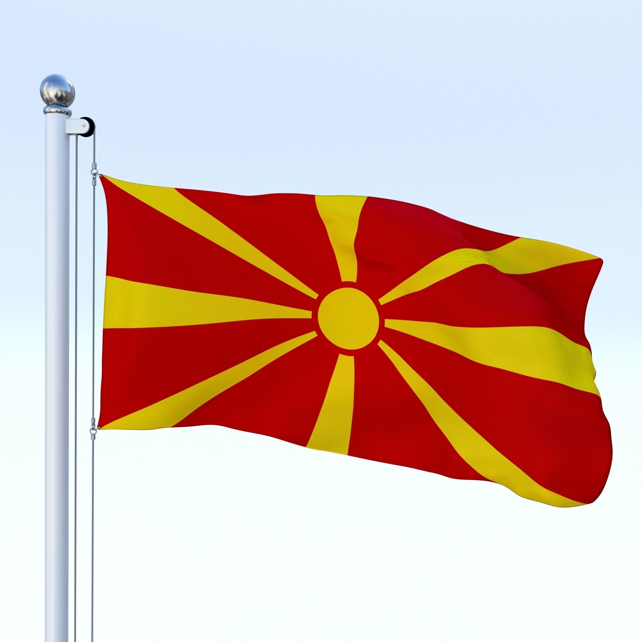 Animated Macedonia Flag Low-poly 3D model_22
