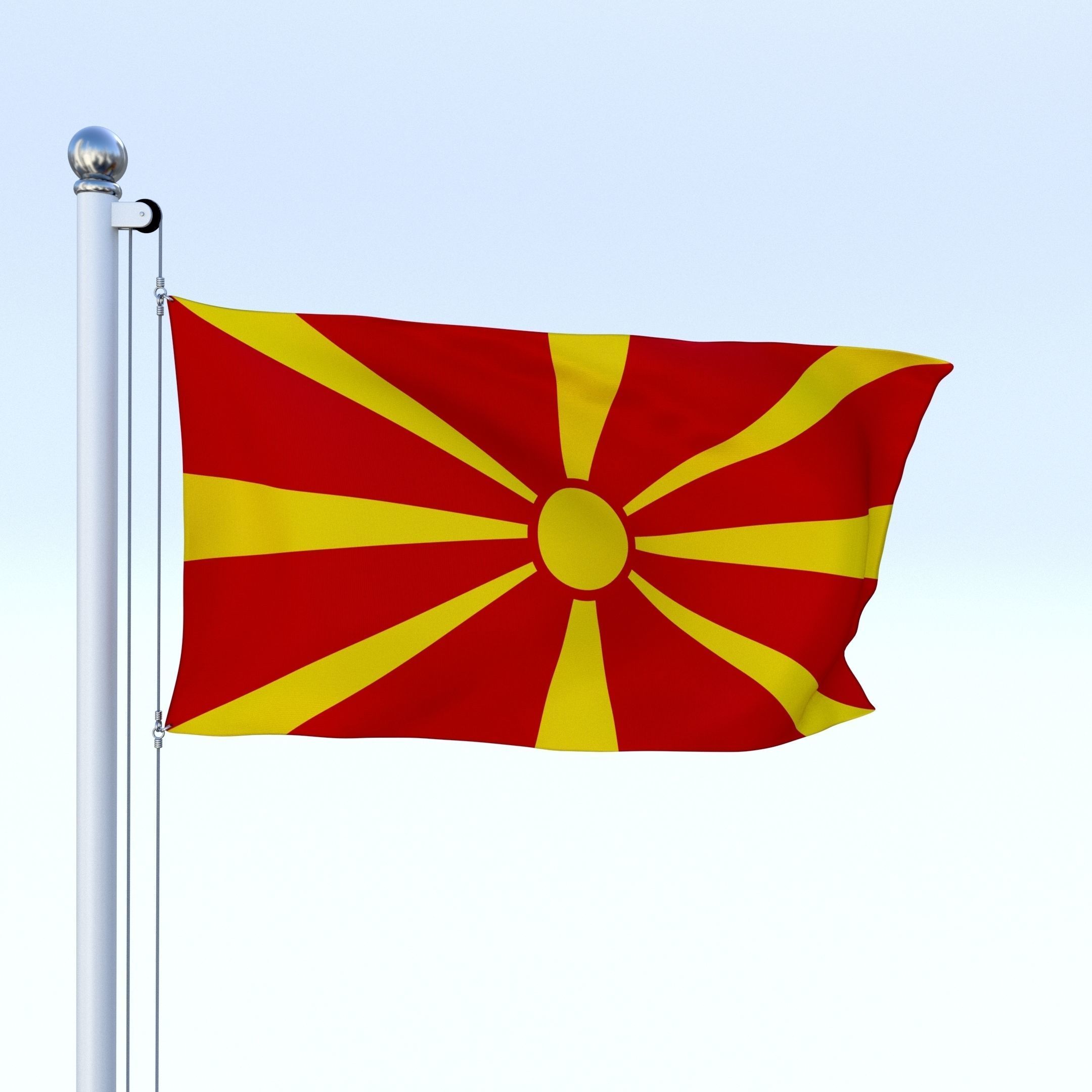 Animated Macedonia Flag Low-poly 3D model_14
