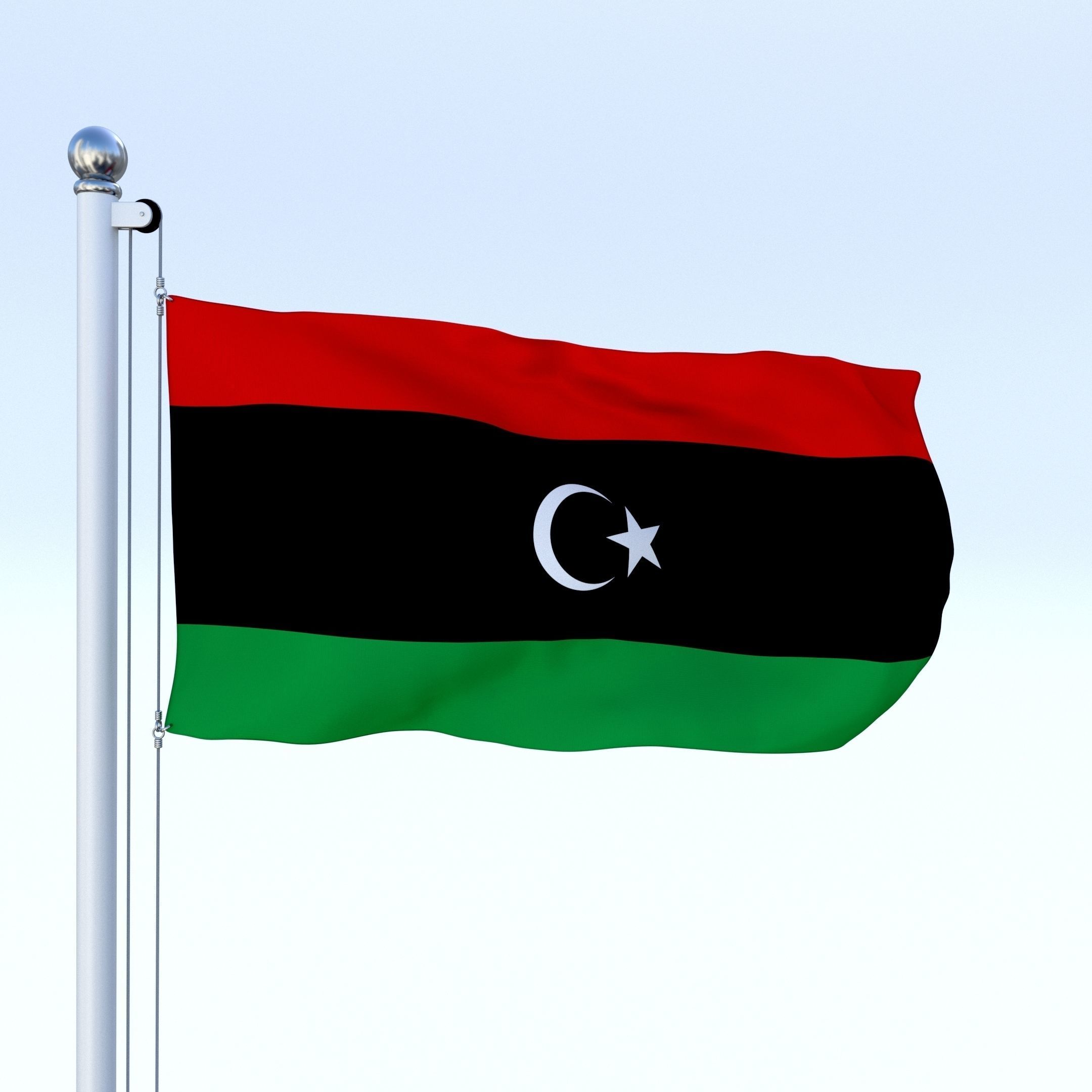 Animated Libya Flag Low-poly 3D model_18