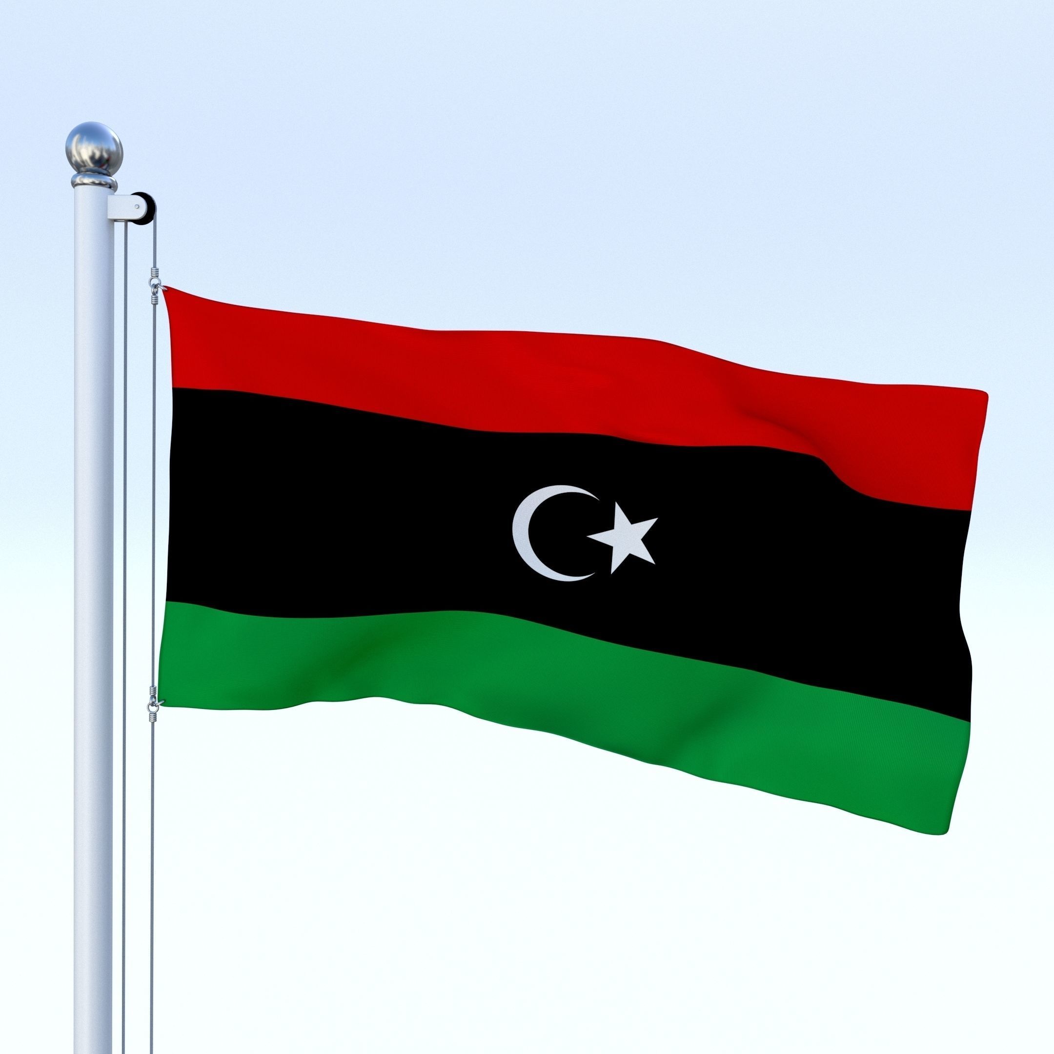 Animated Libya Flag Low-poly 3D model_24