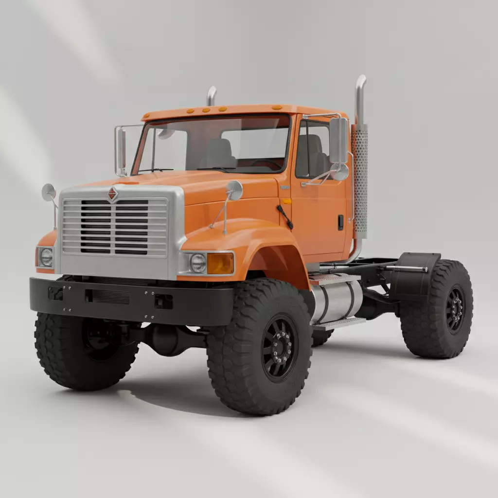 International Work star 7600 Day Cab Low-Poly Truck 3D Model Low-poly 3D model