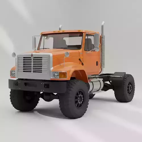 International Work star 7600 Day Cab  Low-Poly Truck 3D Model