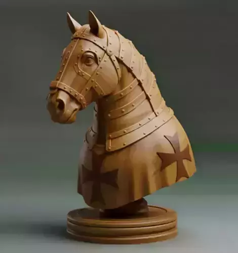 Medieval Crusader Knight Chess Piece