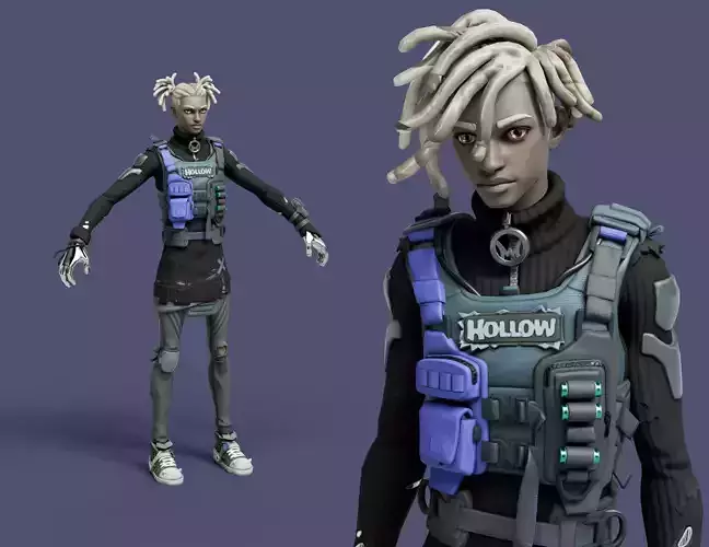 Bytes Cyberpunk Rigged Character