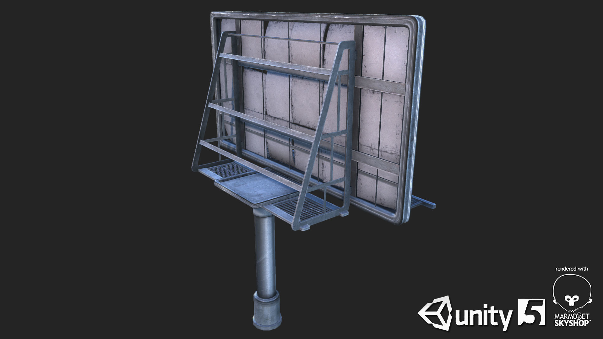 Big Steel Billboards Low-poly 3D model_4