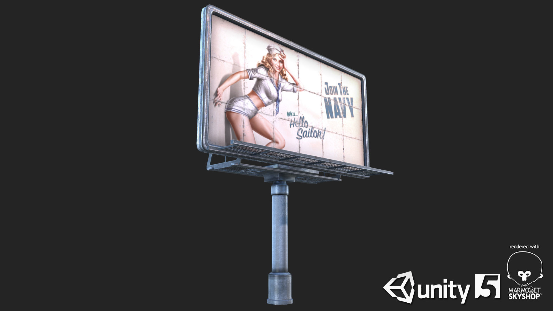 Big Steel Billboards Low-poly 3D model_3