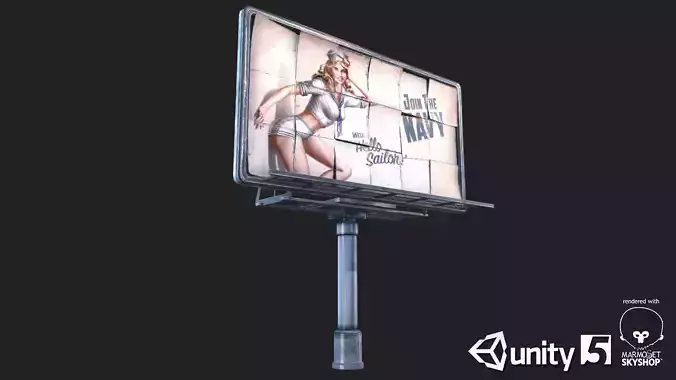 Big Steel Billboards Low-poly 3D model