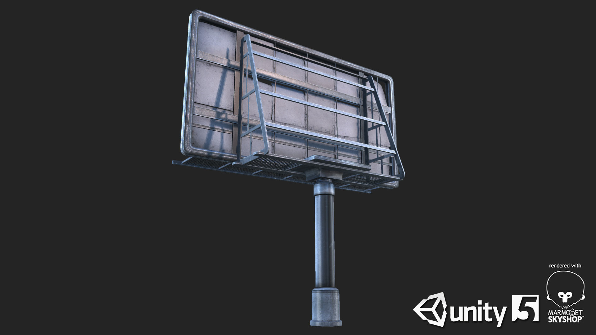 Big Steel Billboards Low-poly 3D model_5