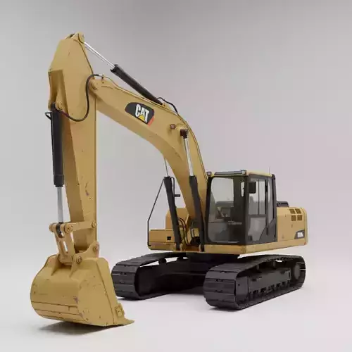 CAT 320D Excavator Low Poly 3D Model
