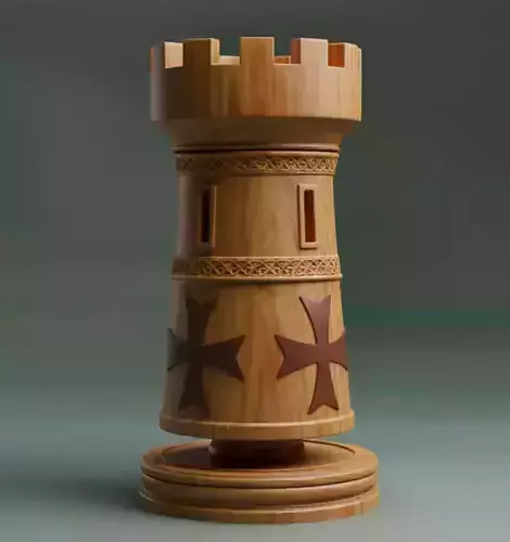 Medieval Crusader Rook Chess Piece