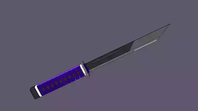 Stylized tanto made in blender