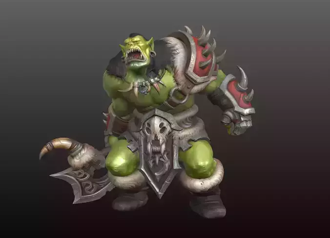 Orc Berserker STL Ferocious Screaming Warrior 3D Model