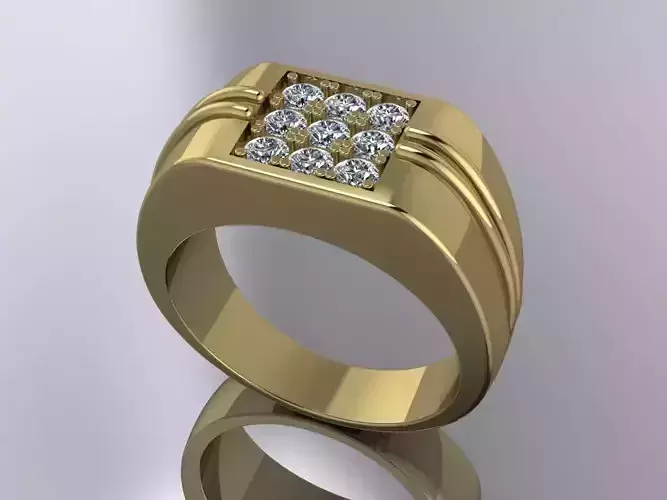 Mens Ring Jewelry Brand Gold Diamond