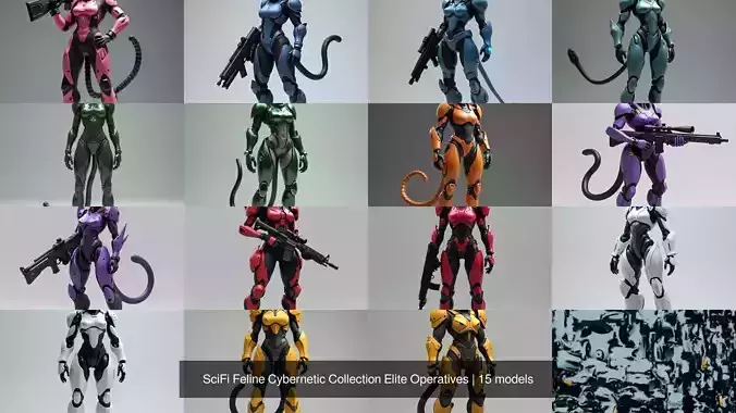 SciFi Feline Cybernetic Collection Elite Operatives