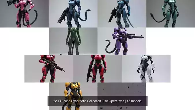 SciFi Feline Cybernetic Collection Elite Operatives