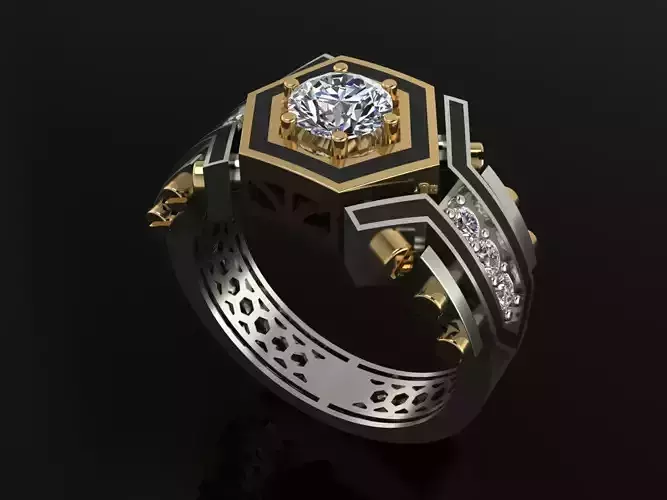 Mens Ring Jewelry Brand Gold Diamond