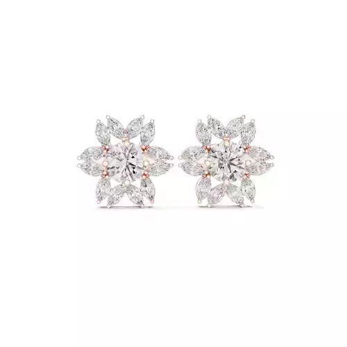 Diamond Studs Earrings 3dm stl renders animation videos details 