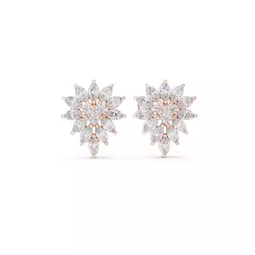 Diamond Studs Earrings 3dm stl renders animation videos details 