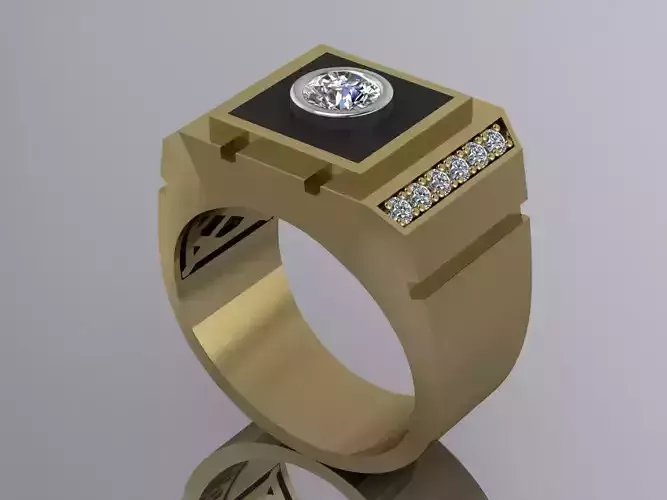 Mens Elegant Jewelry Brand Ring Gold